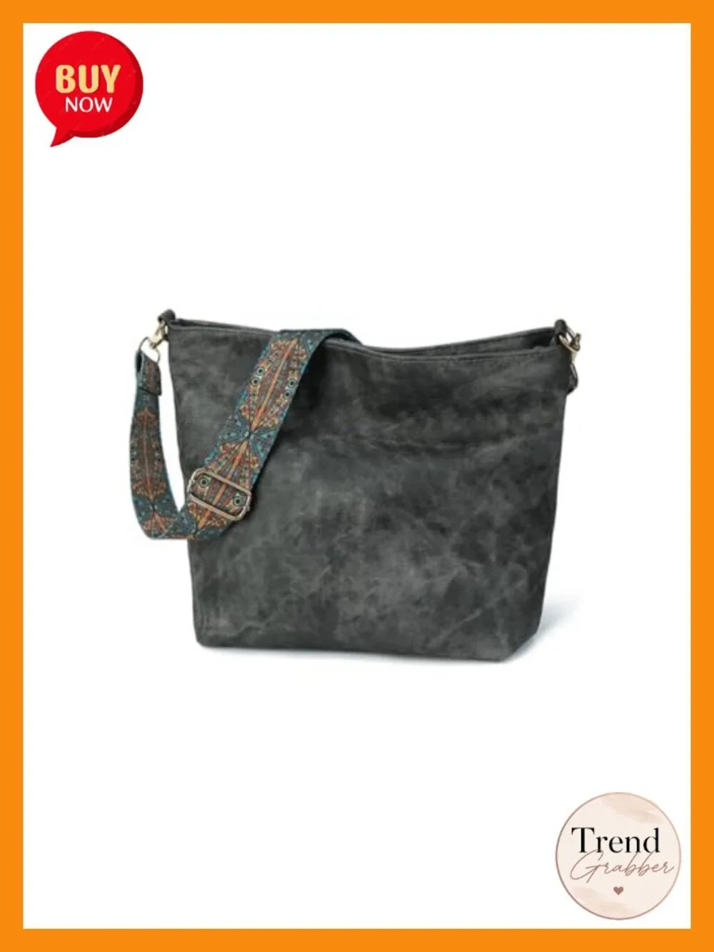 Genuine Leather Slouchy Bucket Crossbody Hobo Bag Travel Shoulder Purse